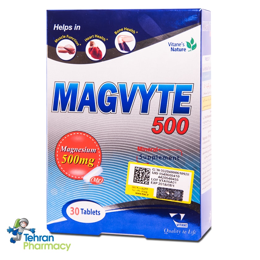 قرص منیزیم مگویت ویتان VITANE Magvyte- 500 mg 